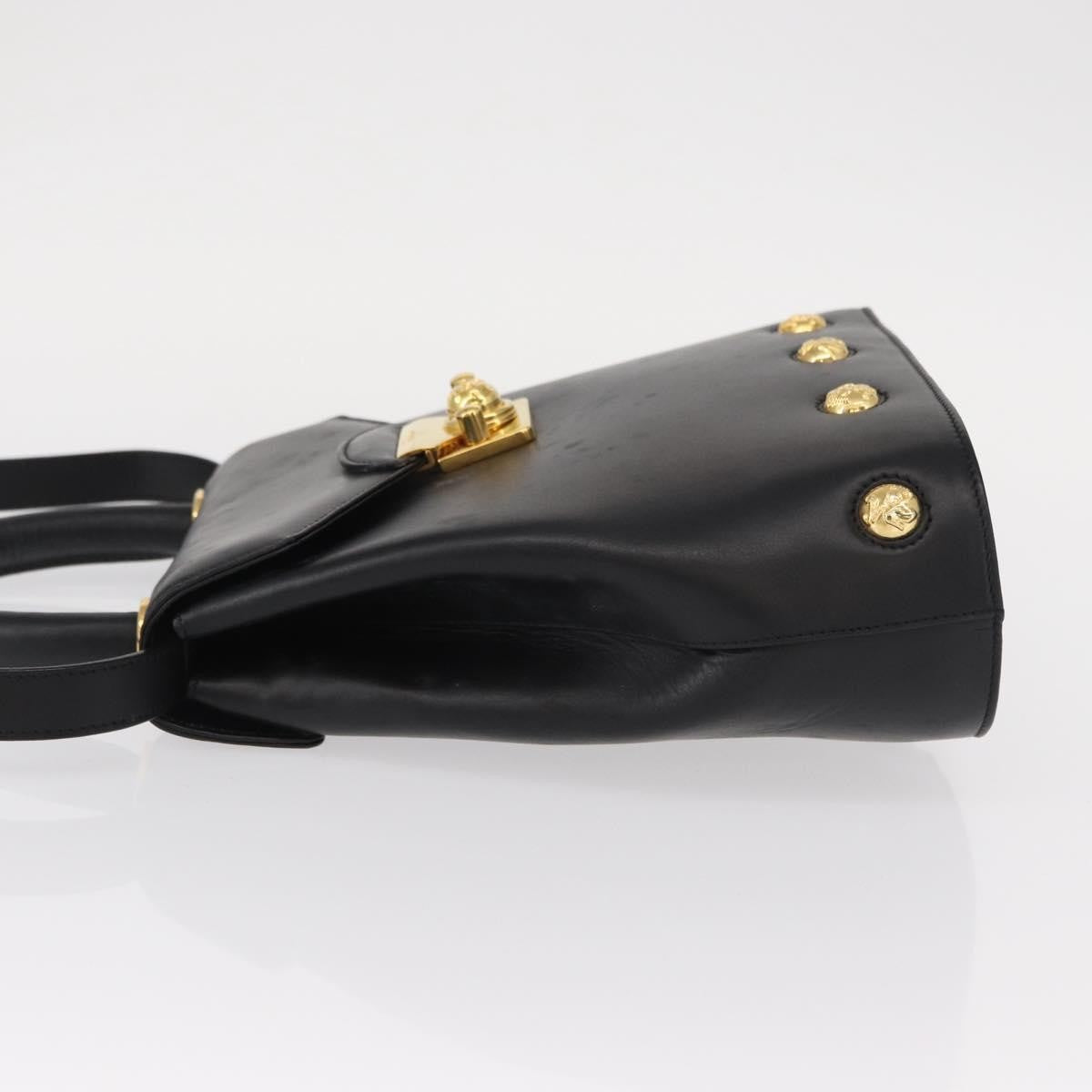 Salvatore Ferragamo Vintage Leather Black Leather Handbag (Pre-Owned)