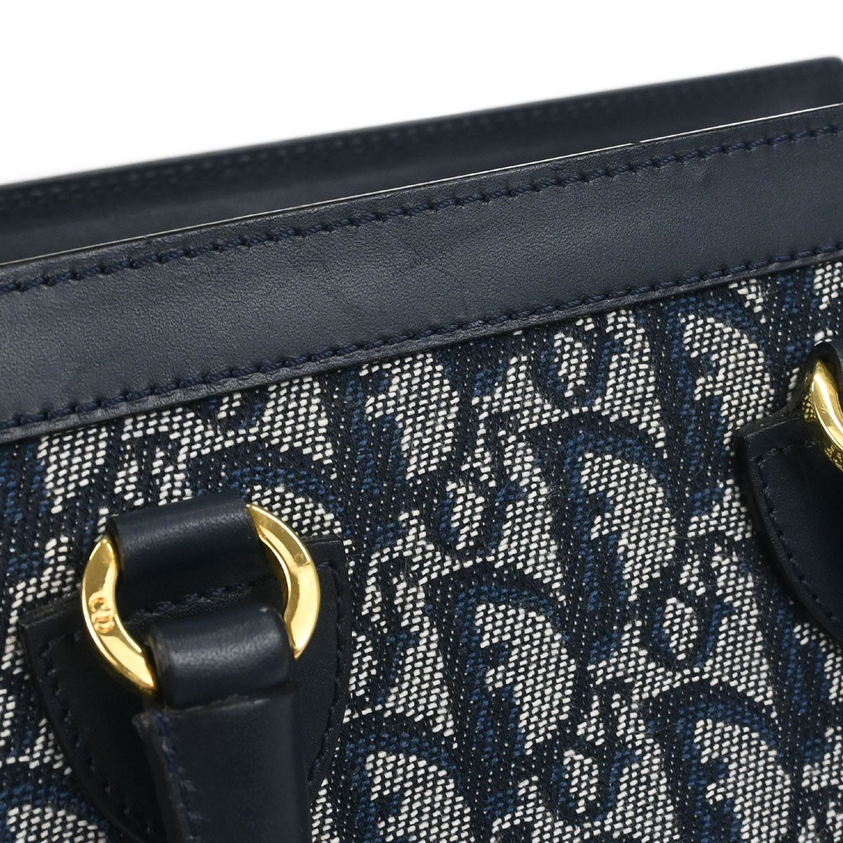 Christian Dior Vintage Trotter Pocket Diorissimo Canvas Navy Canvas Tote Bag Bag (Pre-Owned)