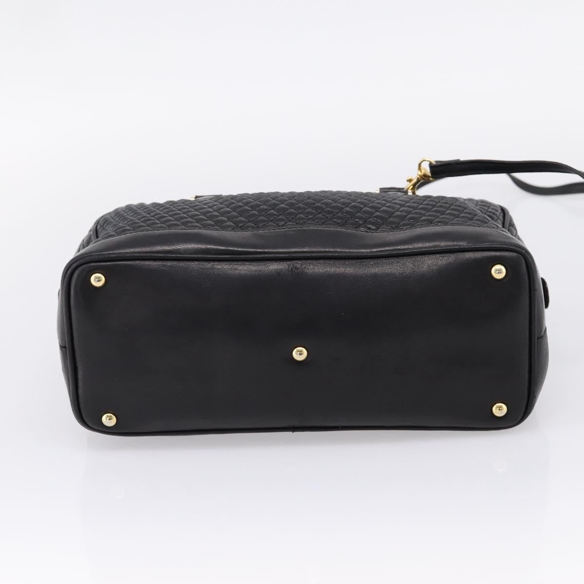 Bally Handbag Leather Black Leather Handbag (Pre-Owned)