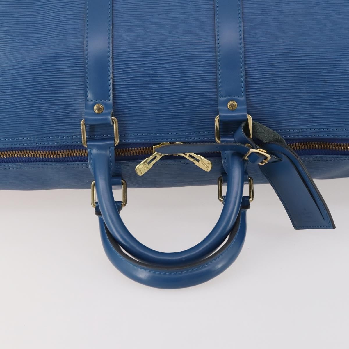 Louis Vuitton Keepall Epi Leather Blue Leather Travel Bag Bag (Pre-Owned)