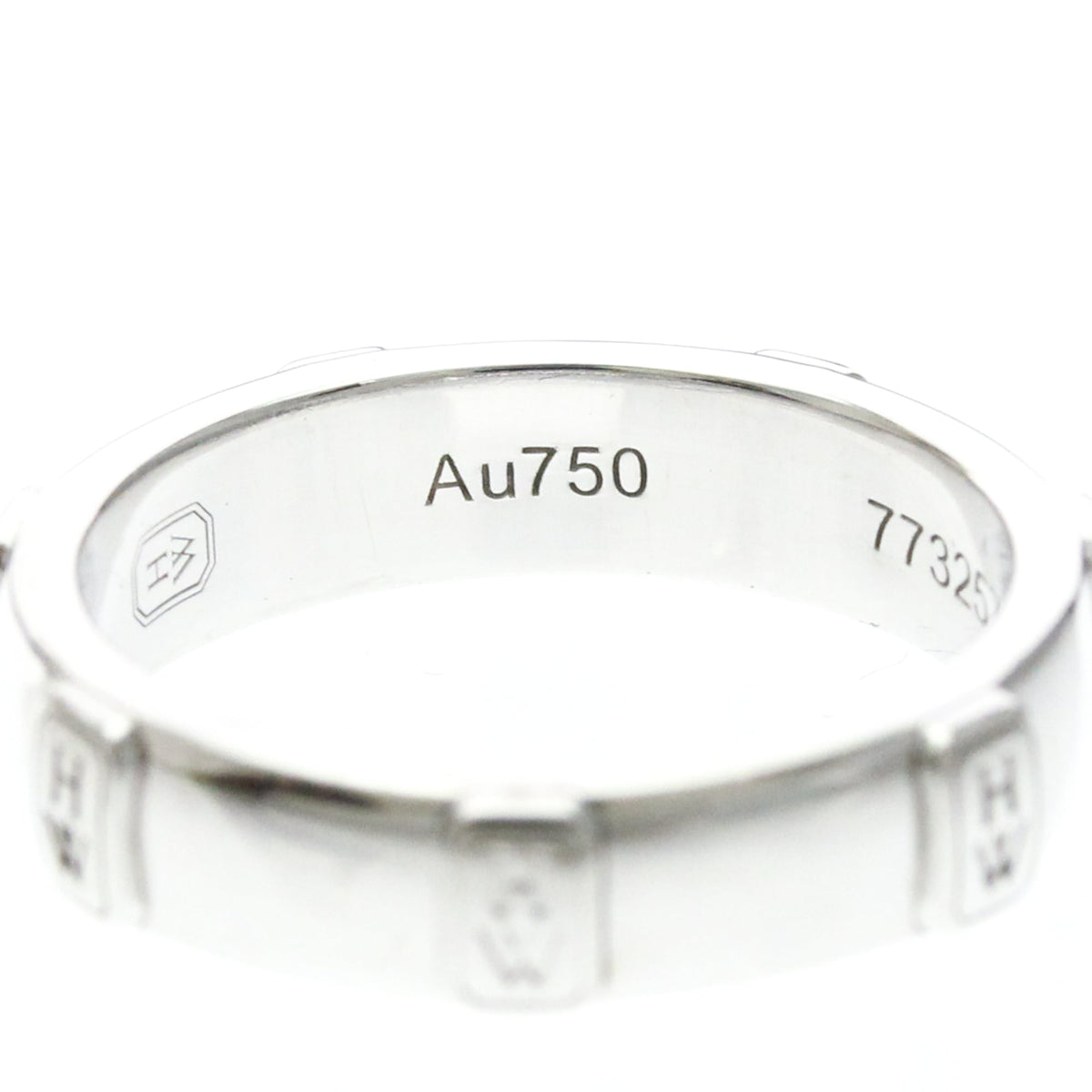 Harry Winston Hw Logo Band 18K White Gold With Diamond Silver White_Gold Ring Jewelry (Pre-Owned)
