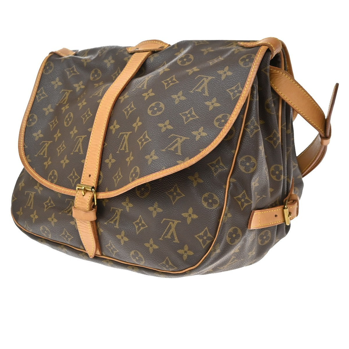 Louis Vuitton Saumur Monogram Canvas Brown Canvas Shoulder Bag Bag (Pre-Owned)