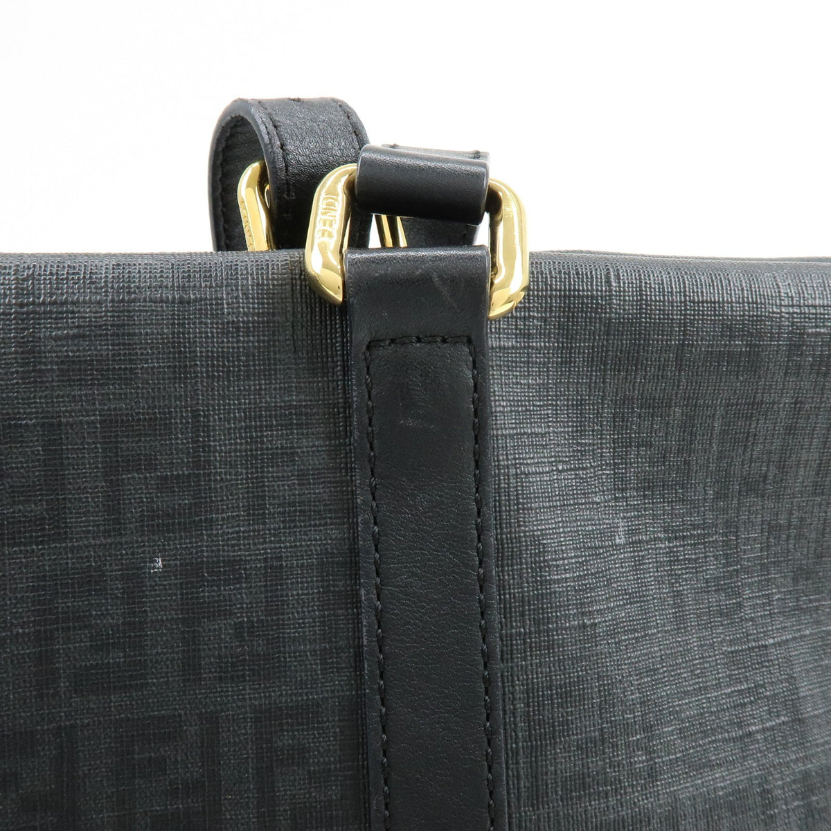 Fendi Superstar Zucchino Coated Canvas Black Canvas Tote Bag Bag (Pre-Owned)