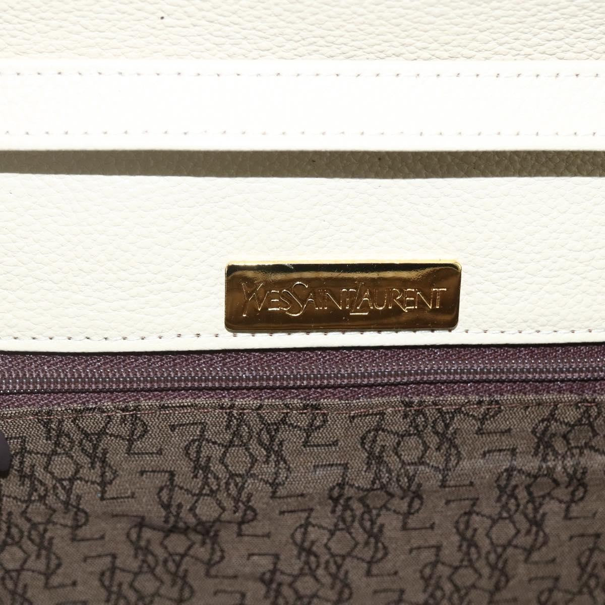 Saint Laurent Vintage Leather Ecru Leather Shoulder Bag Bag (Pre-Owned)