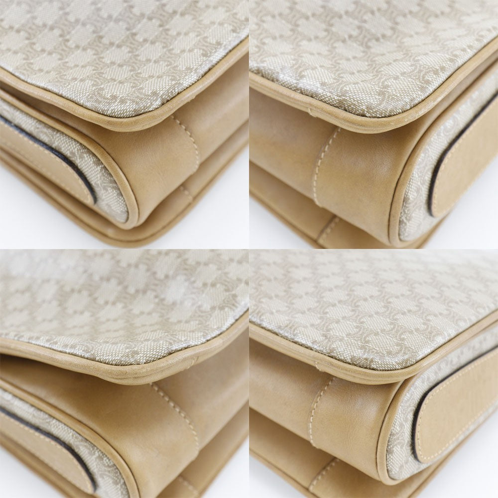 Celine Macadam Shoulder Pvc Leather Beige Pvc Shoulder Bag Bag (Pre-Owned)