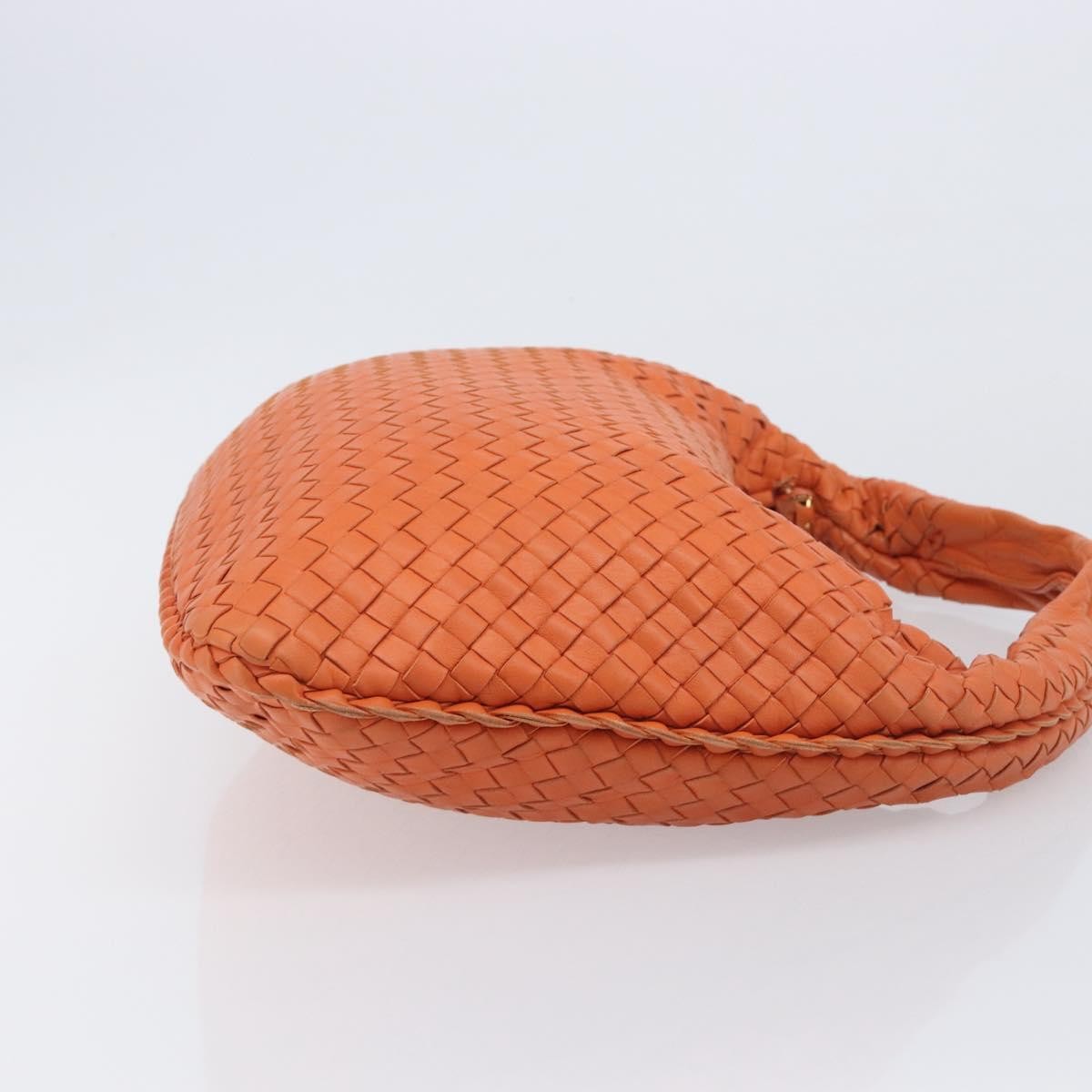 Bottega Veneta Veneta Hobo Intrecciato Nappa Orange Leather Shoulder Bag Bag (Pre-Owned)