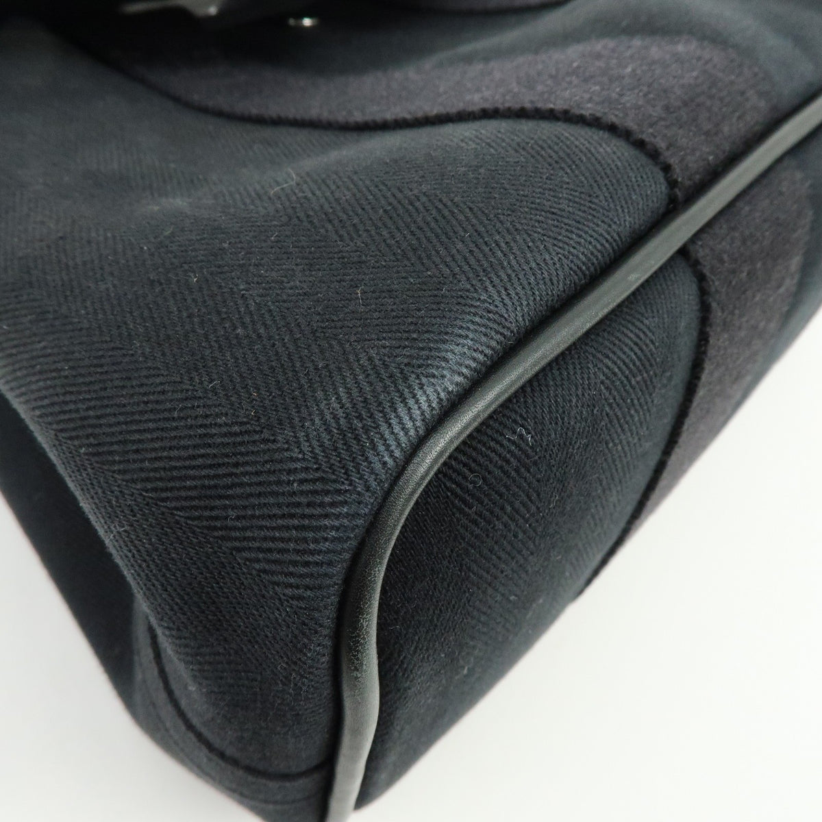 Hermes Valparaiso Toile And Leather Black Canvas Handbag (Pre-Owned)