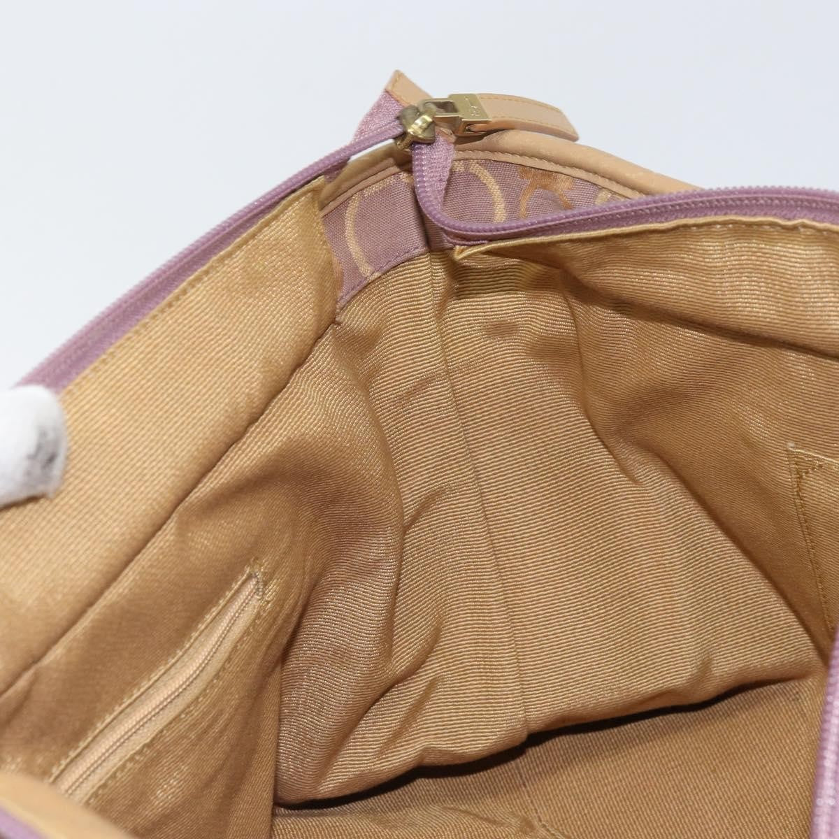 Salvatore Ferragamo Gancini Tote Canvas Purple Canvas Tote Bag Bag (Pre-Owned)