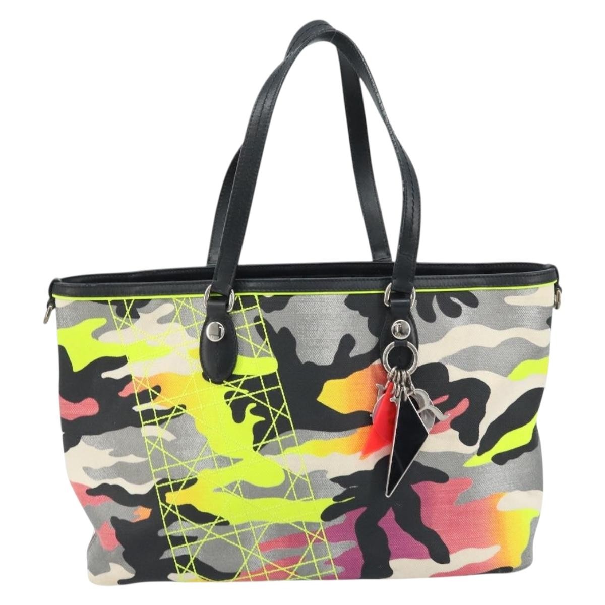 Christian Dior Open Limited Edition Anselm Reyle Camouflage Canvas Multicolour Canvas Tote Bag Bag (Pre-Owned)