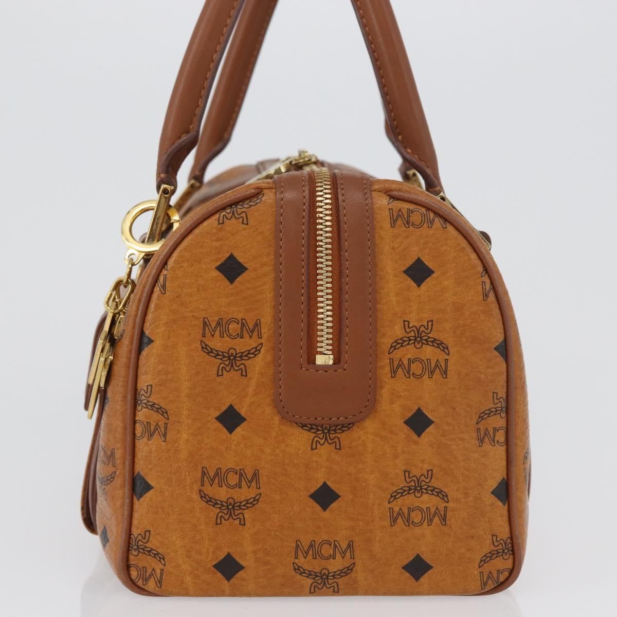 MCM Visetos Logogramme Leather Brown Leather Handbag (Pre-Owned)