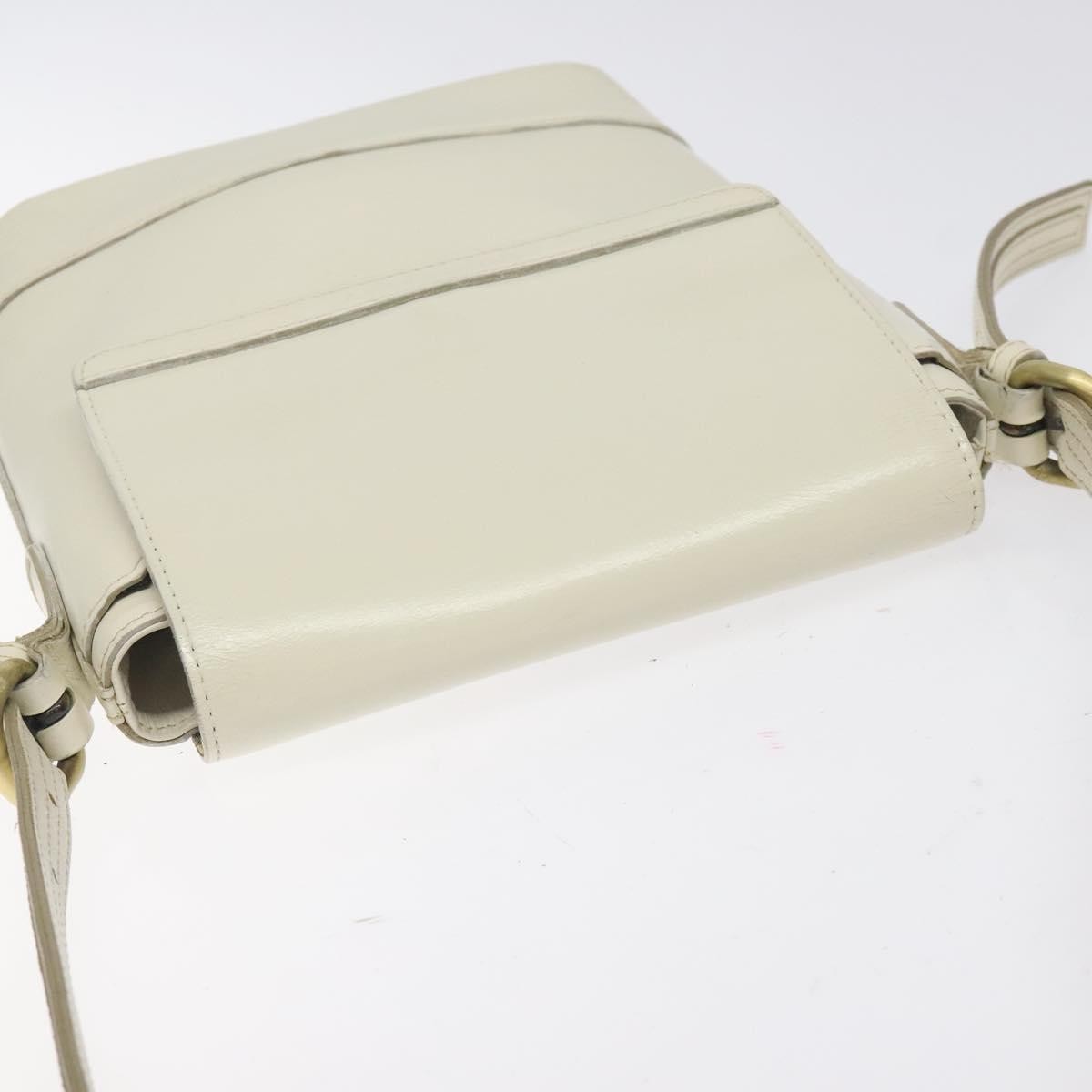 Burberry Flap Shoulder Leather White Leather Shoulder Bag Bag (Pre-Owned)