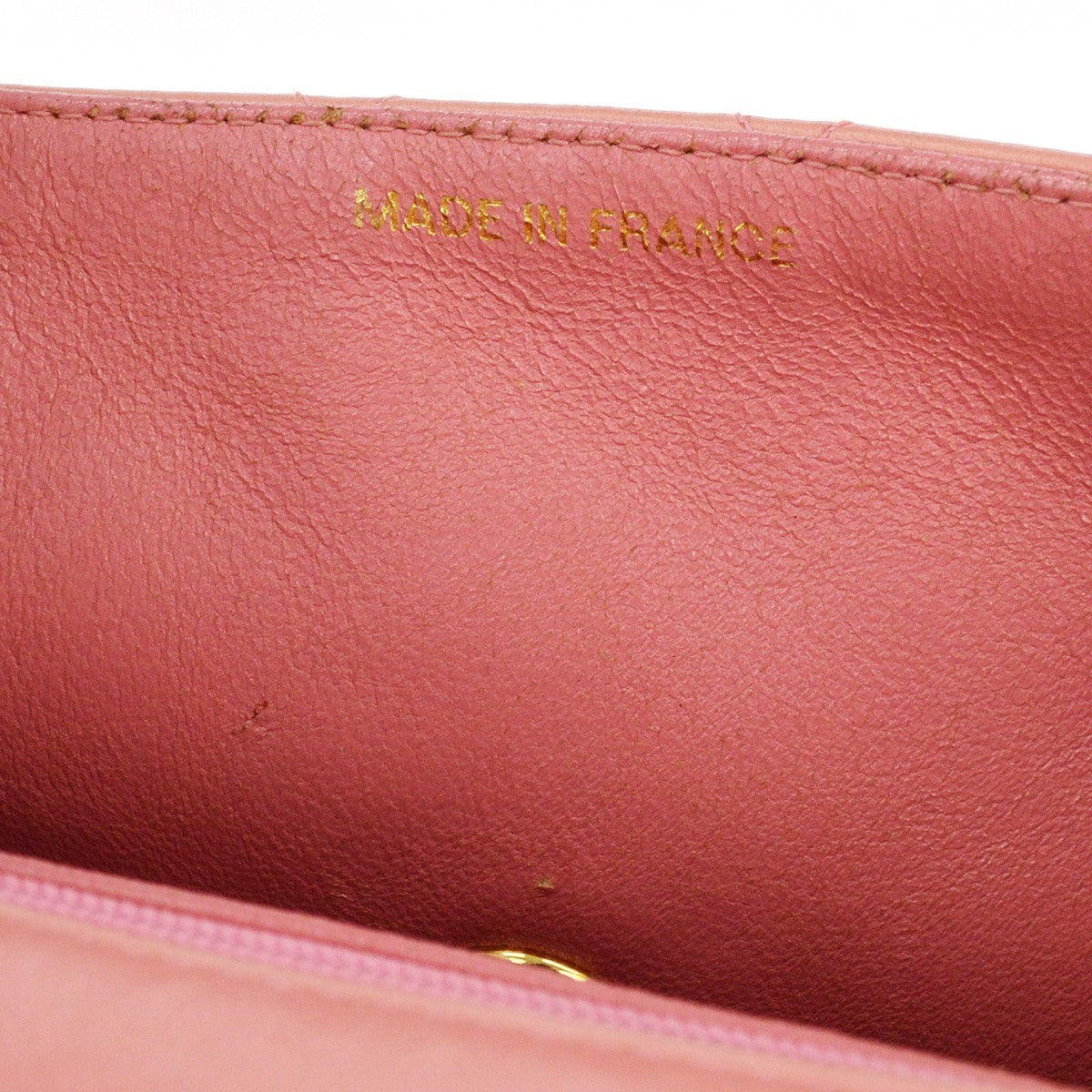 Chanel Vintage Square Classic Single Flap Quilted Lambskin Pink Leather Handbag (Pre-Owned)