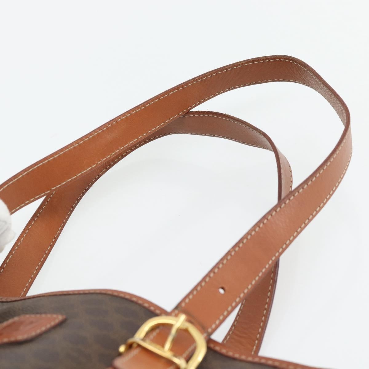 Celine Vintage Macadam Canvas And Leather Brown Canvas Tote Bag Bag (Pre-Owned)