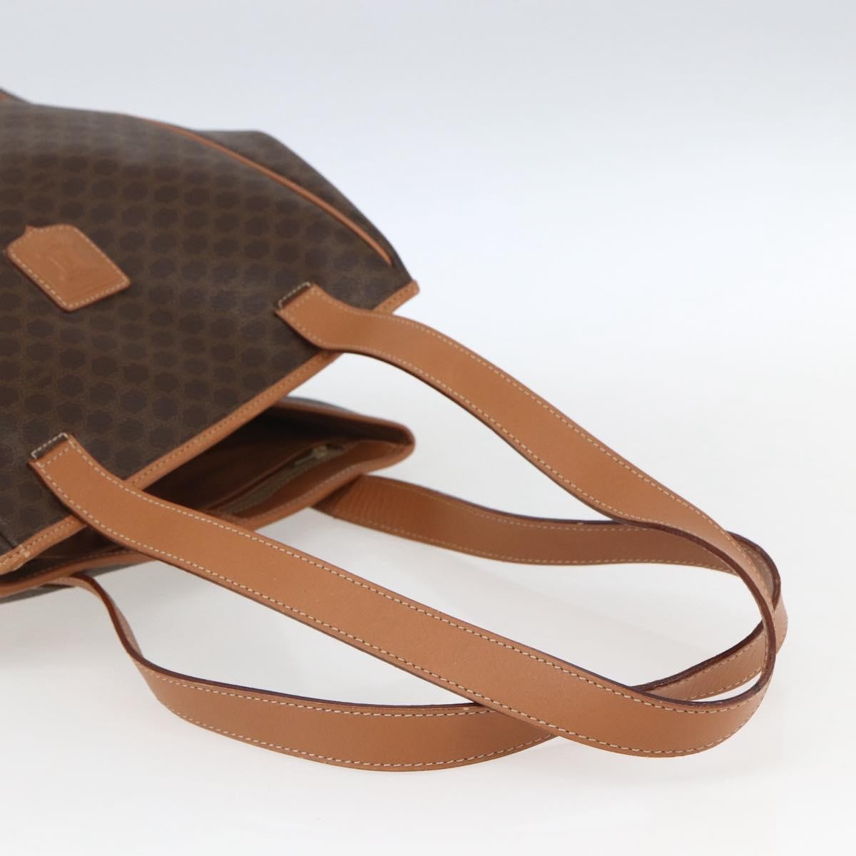 Celine Vintage Macadam Canvas And Leather Brown Canvas Shoulder Bag Bag (Pre-Owned)