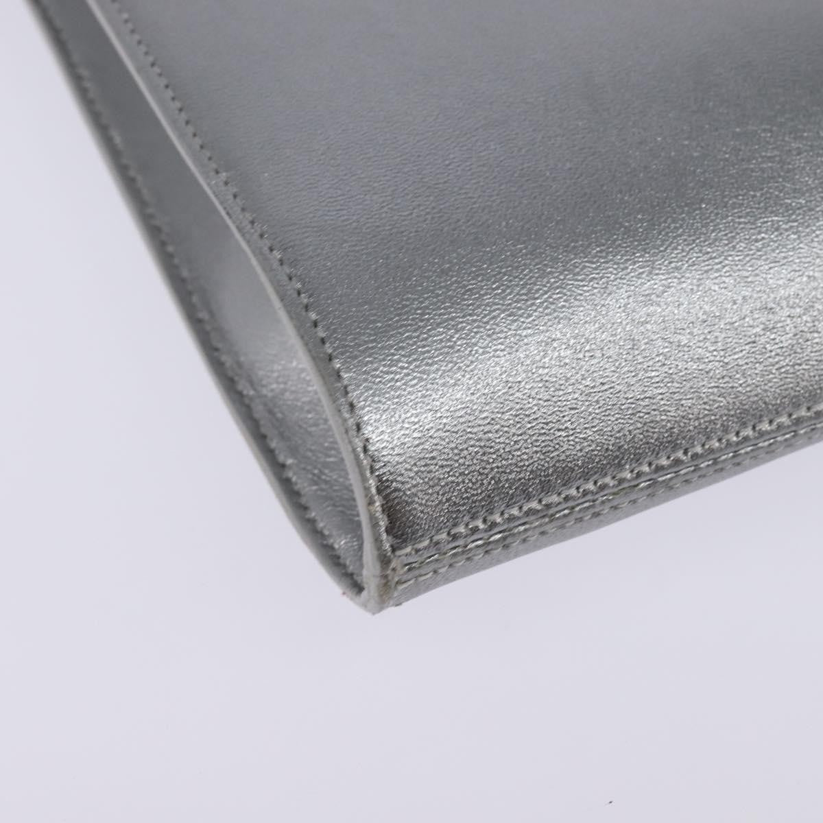 Salvatore Ferragamo Gancini Leather Silver Leather Shoulder Bag Bag (Pre-Owned)