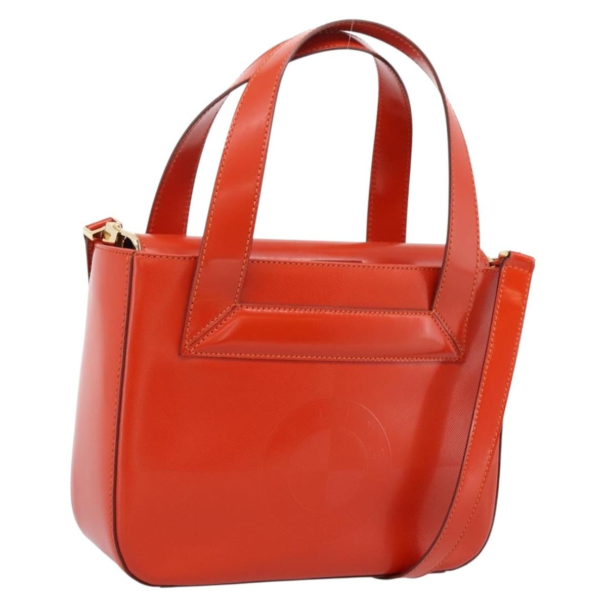 Celine Top Handle Leather Orange Leather Handbag (Pre-Owned)