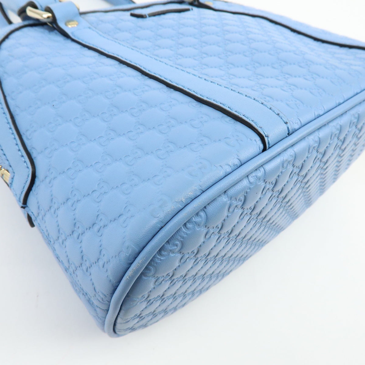 Gucci Convertible Dome Satchel Microguccissima Leather Blue Leather Handbag (Pre-Owned)