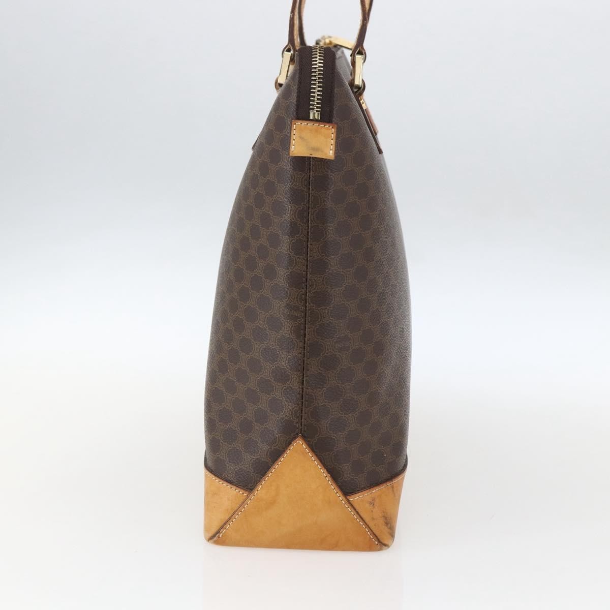Celine Vintage Macadam Canvas And Leather Brown Canvas Tote Bag Bag (Pre-Owned)