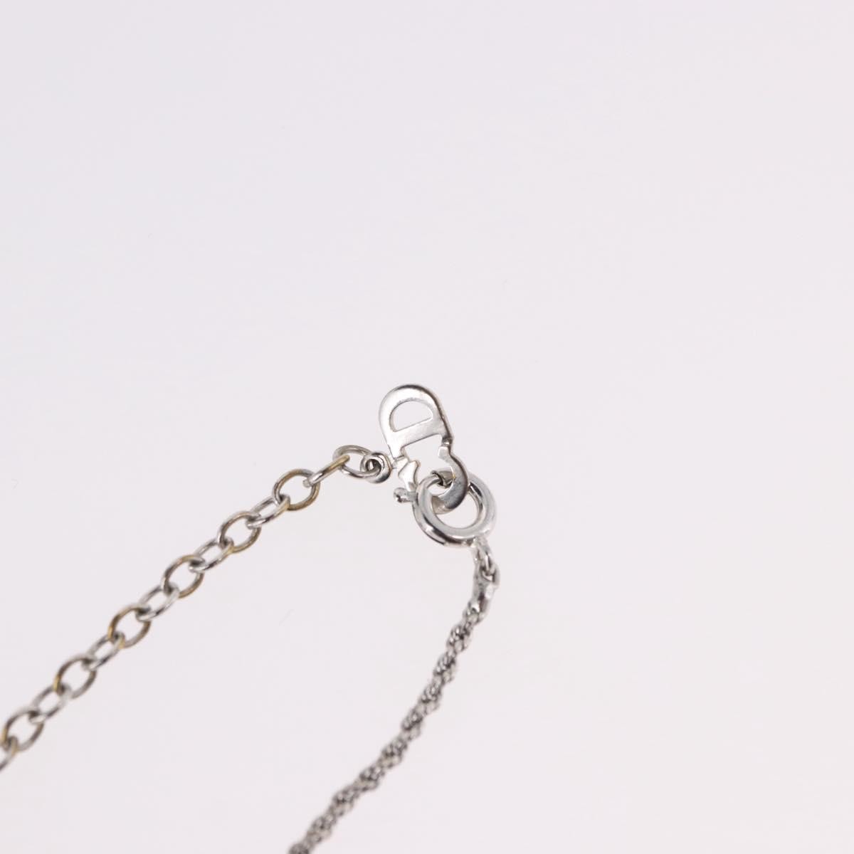 Christian Dior Vintage Circle Pendant Metal Silver Metal Necklace Jewelry (Pre-Owned)