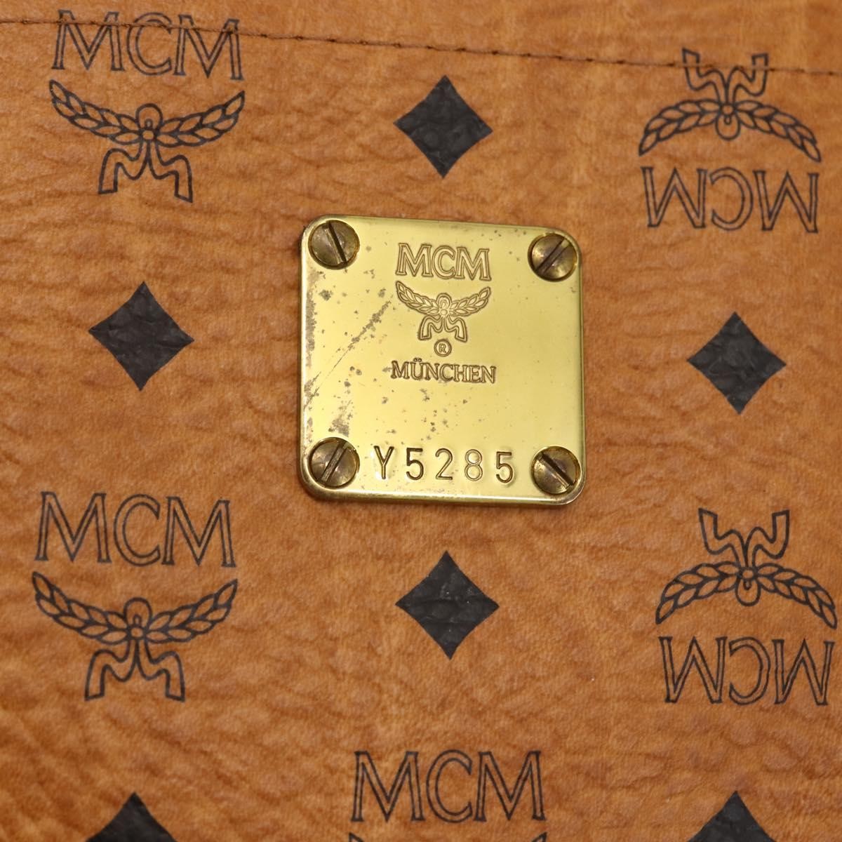 MCM Vintage Visetos Canvas Brown Pvc Tote Bag Bag (Pre-Owned)