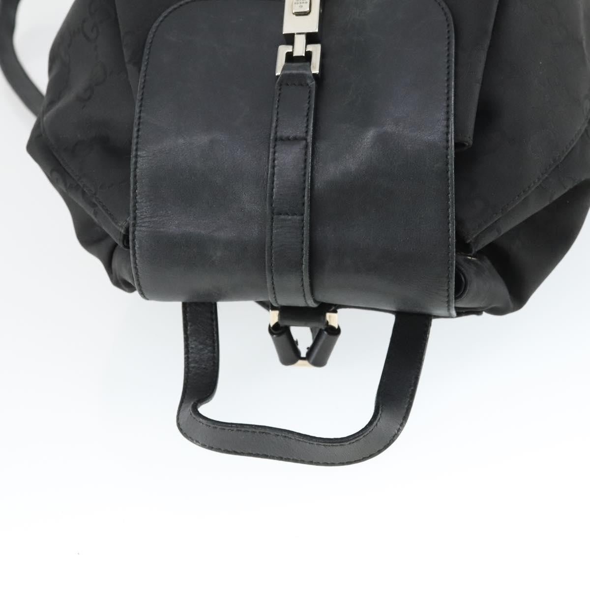 Gucci Vintage Jackie Gg Canvas And Leather Black Canvas Backpack Bag (Pre-Owned)