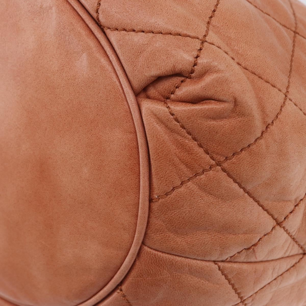 Chanel Cloudy Bundle Hobo Quilted Lambskin Orange Leather Shoulder Bag Bag (Pre-Owned)