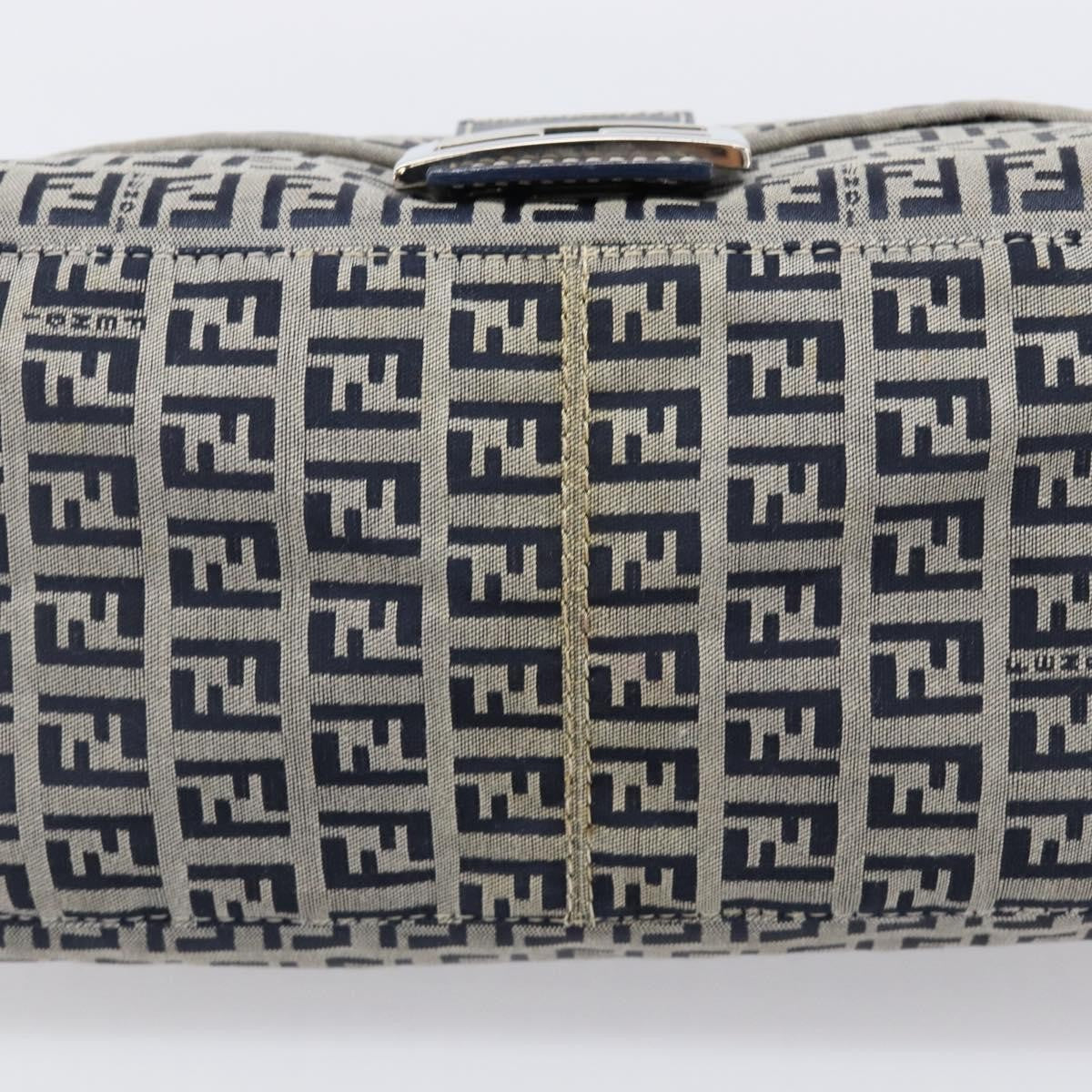 Fendi Zucchino Canvas Mamma Baguette Canvas Navy Canvas Shoulder Bag Bag (Pre-Owned)