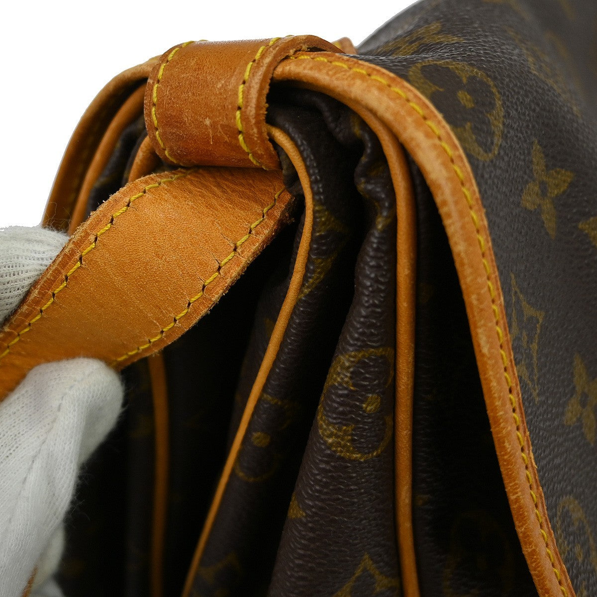 Louis Vuitton Saumur Monogram Canvas Brown Canvas Shoulder Bag Bag (Pre-Owned)