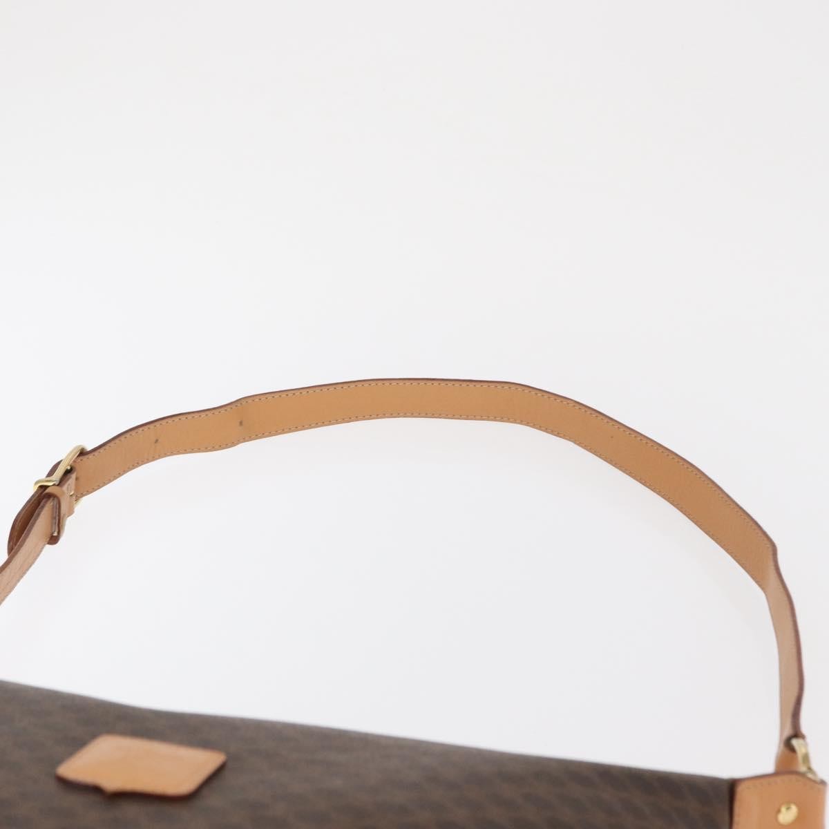 Celine Vintage Macadam Canvas And Leather Brown Canvas Shoulder Bag Bag (Pre-Owned)