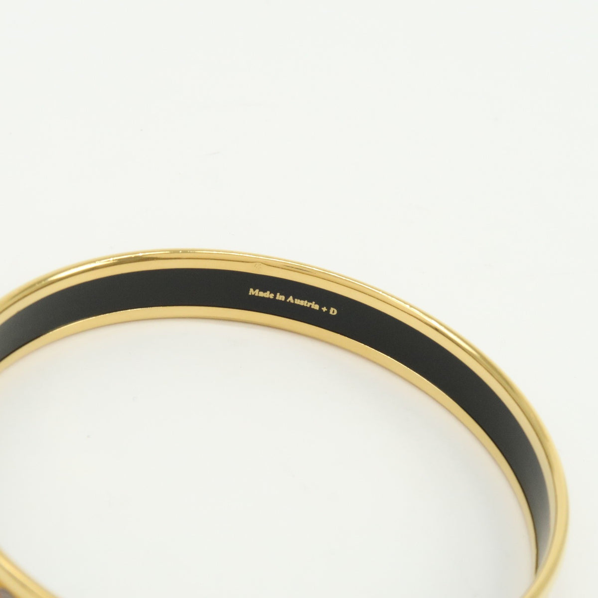 Hermes Bangle Printed Enamel Yellow Gold_Plated Bracelet Jewelry (Pre-Owned)