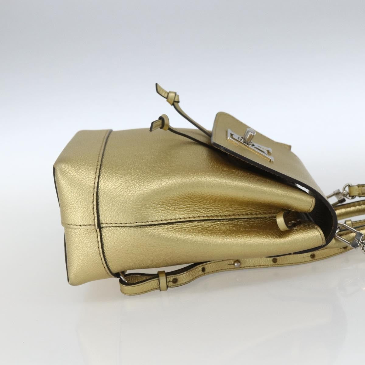 Louis Vuitton Lockme Leather Gold Leather Backpack Bag (Pre-Owned)