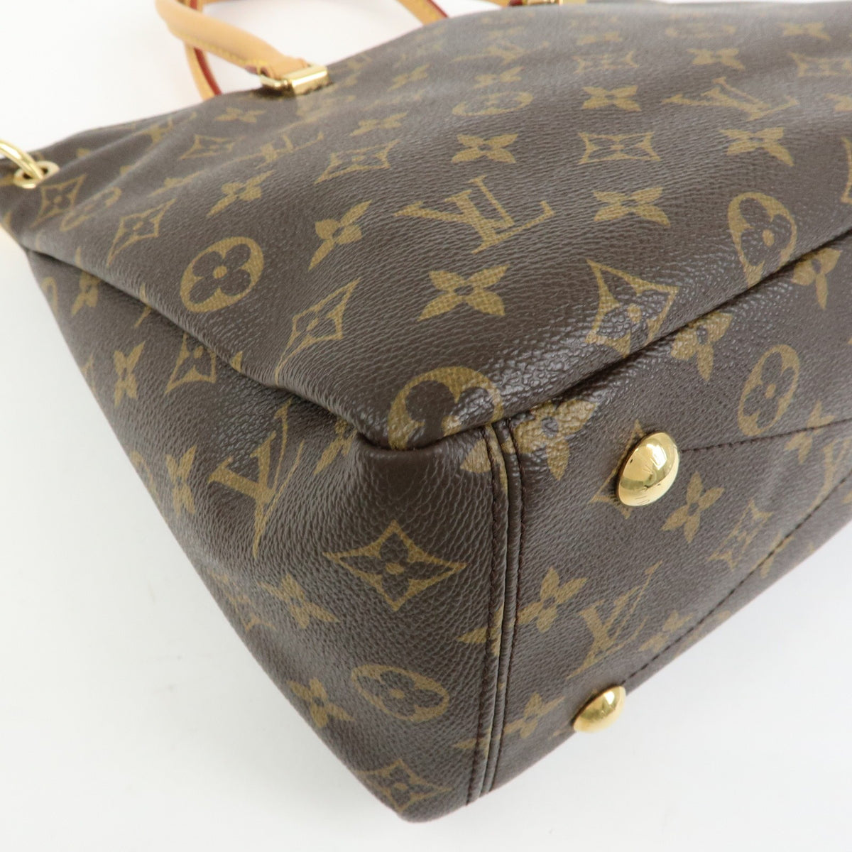 Louis Vuitton Pallas Monogram Canvas With Leather Brown Canvas Tote Bag Bag (Pre-Owned)