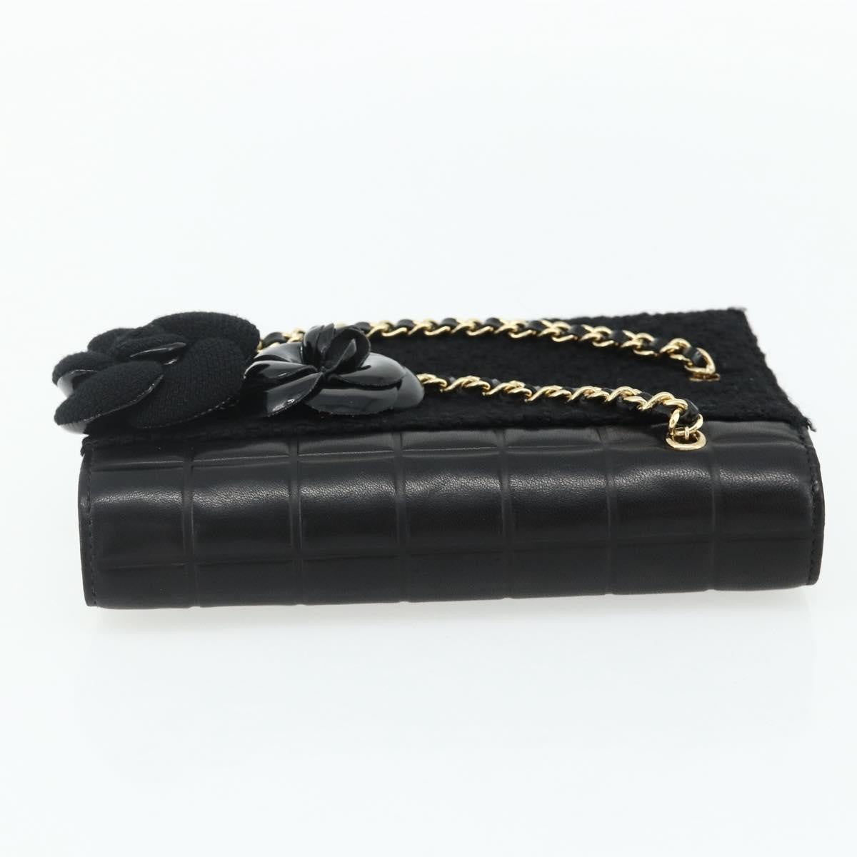 Chanel Flap Clutch Leather Black Leather Clutche & Pouche Bag (Pre-Owned)