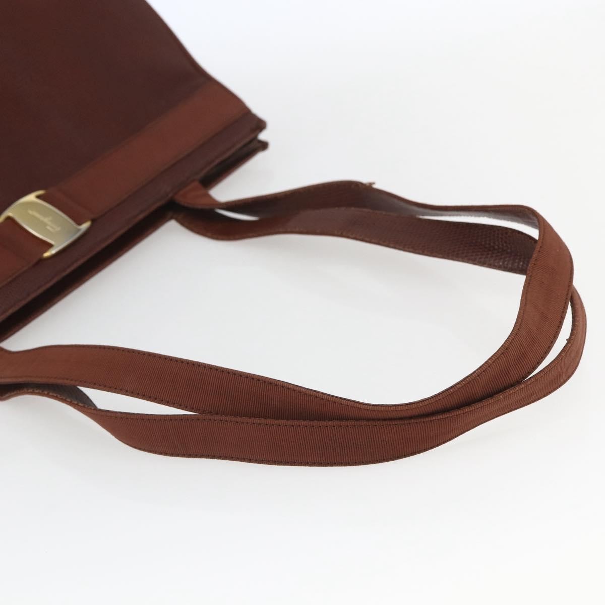 Salvatore Ferragamo Vala Leather Brown Leather Shoulder Bag Bag (Pre-Owned)