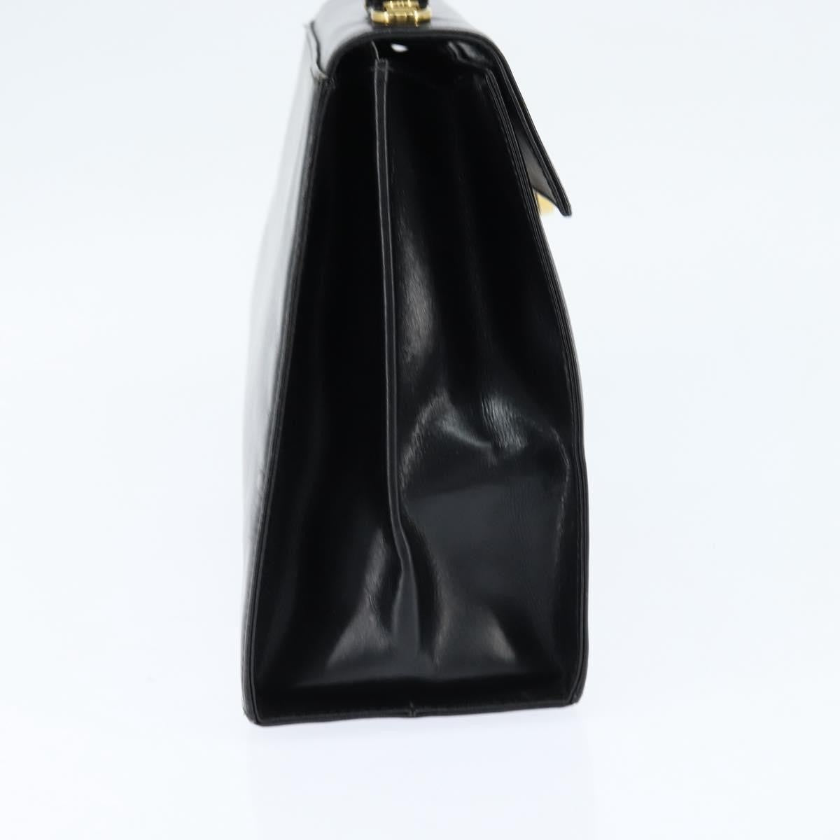 Salvatore Ferragamo Gancini Convertible Top Handle Leather Black Leather Handbag (Pre-Owned)