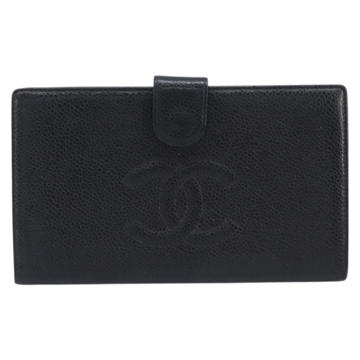 Chanel Timeless Cc French Leather Black Calfskin Wallets Accessory (Pre-Owned)