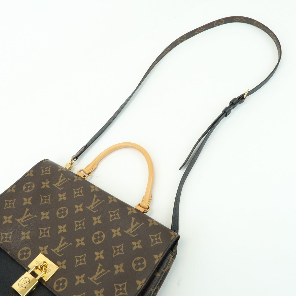 Louis Vuitton Marignan Monogram Canvas With Leather Brown Canvas Handbag (Pre-Owned)