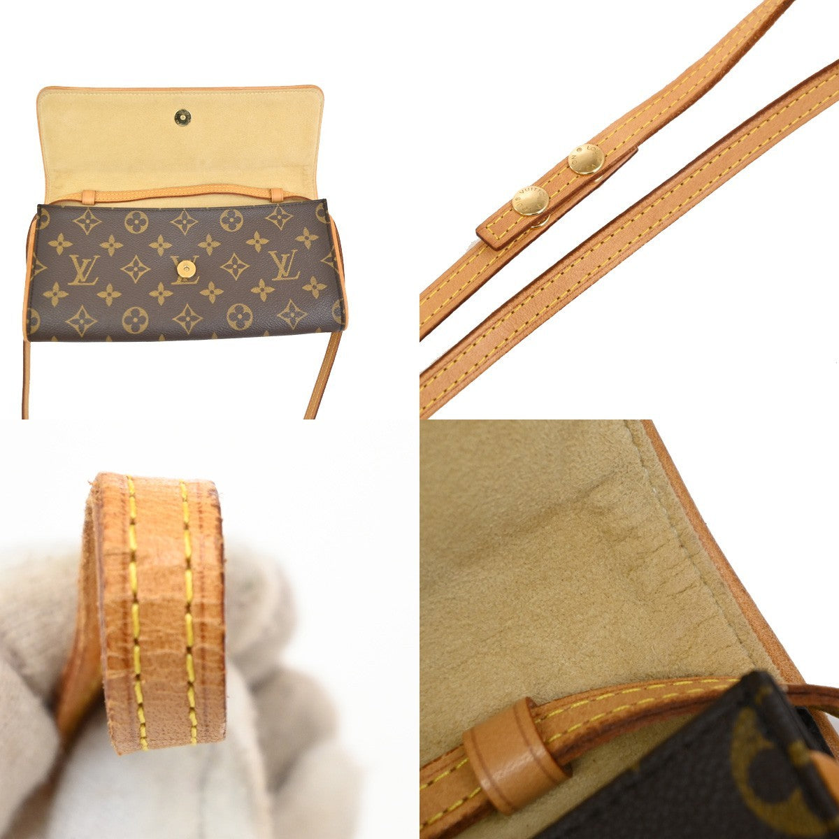 Louis Vuitton Twin Monogram Canvas Brown Canvas Clutche & Pouche Bag (Pre-Owned)