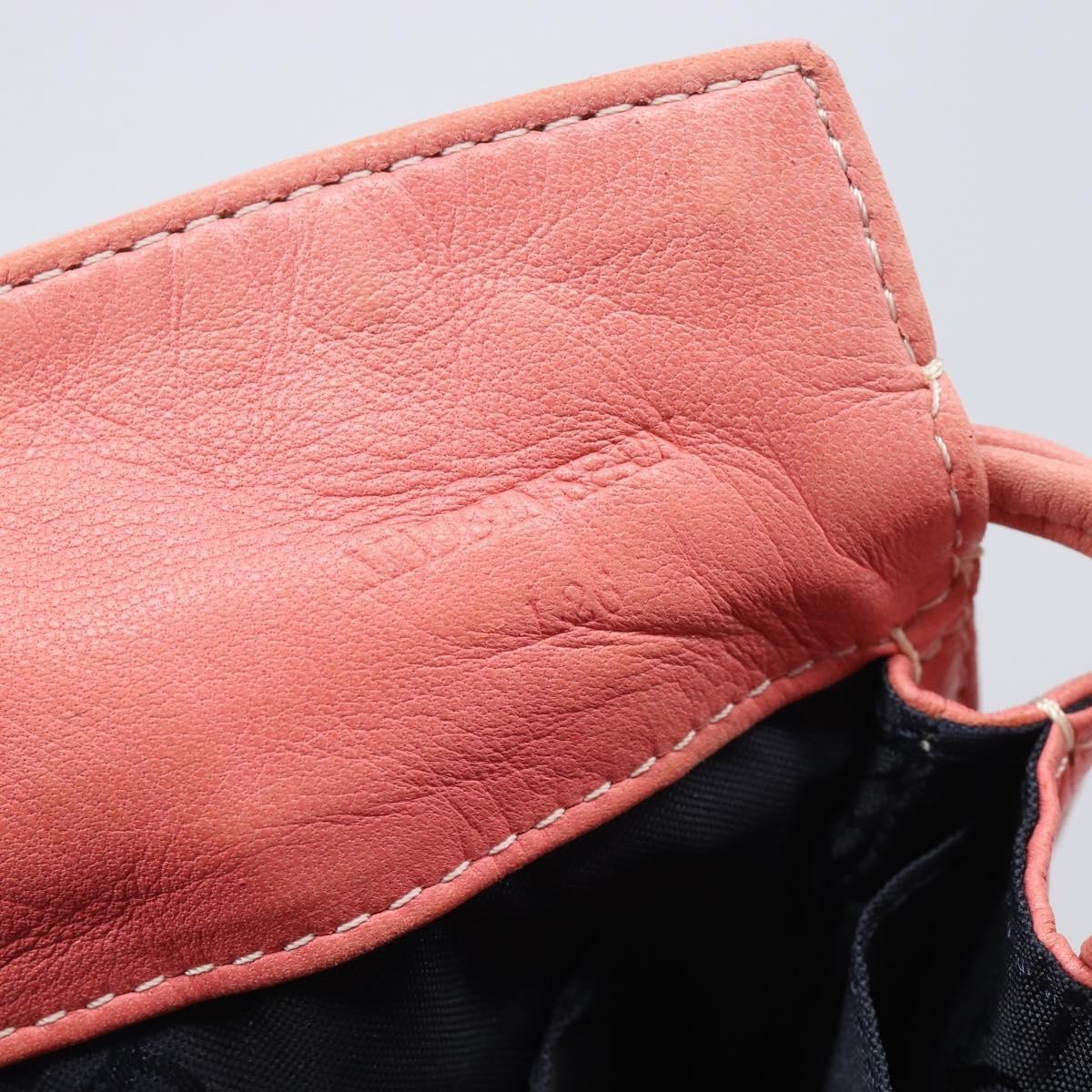 Loewe Shoulder Bag Leather Pink Leather Shoulder Bag Bag (Pre-Owned)