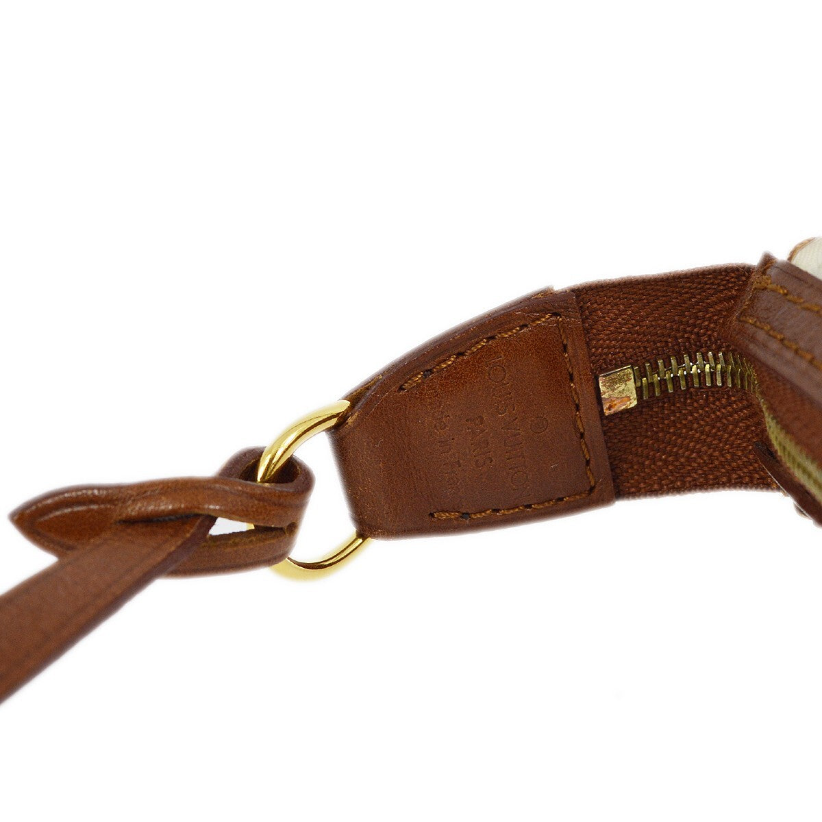 Louis Vuitton Charms Pochette Pvc Over Printed Silk Brown Leather Clutche & Pouche Bag (Pre-Owned)