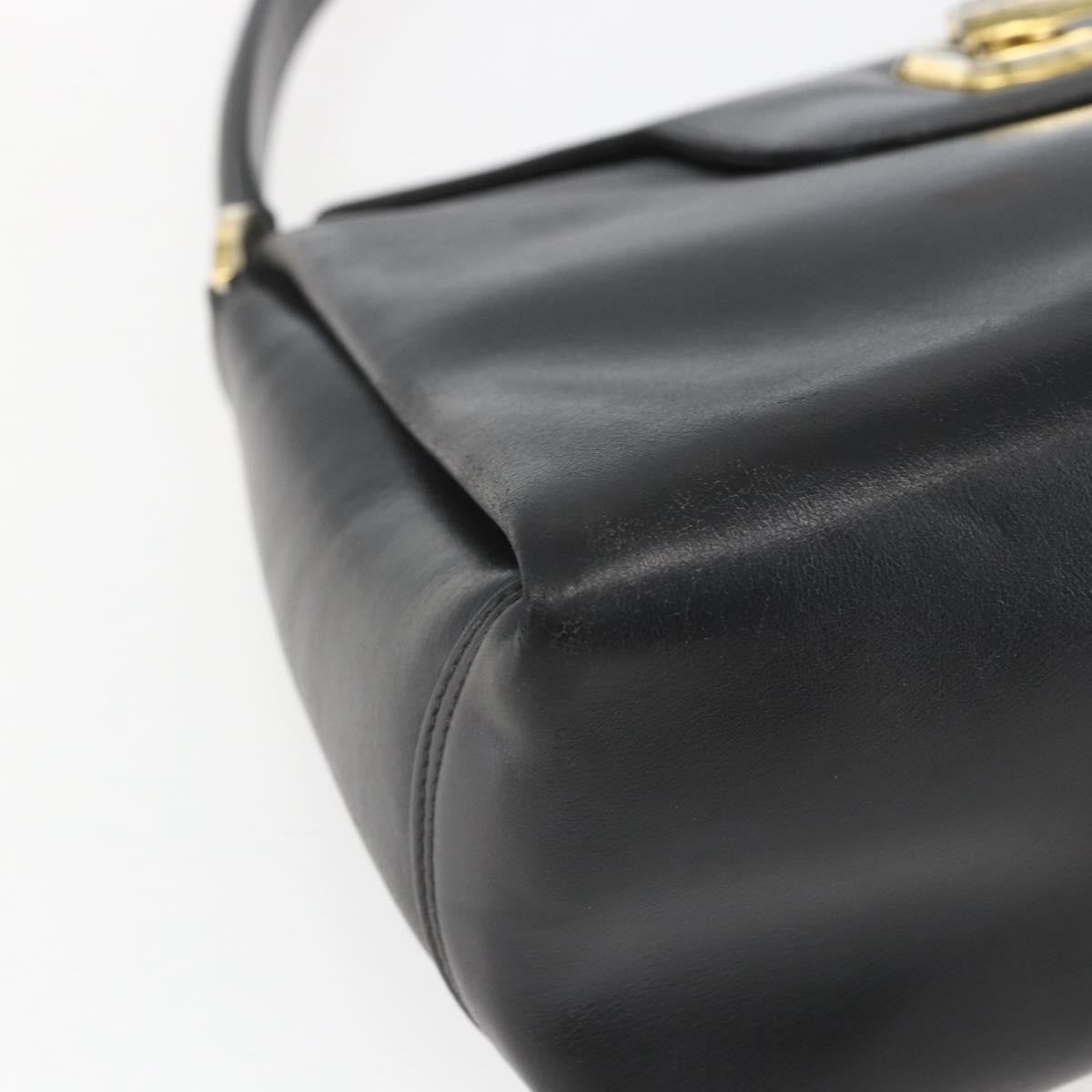 Gucci Vintage Leather Black Leather Handbag (Pre-Owned)