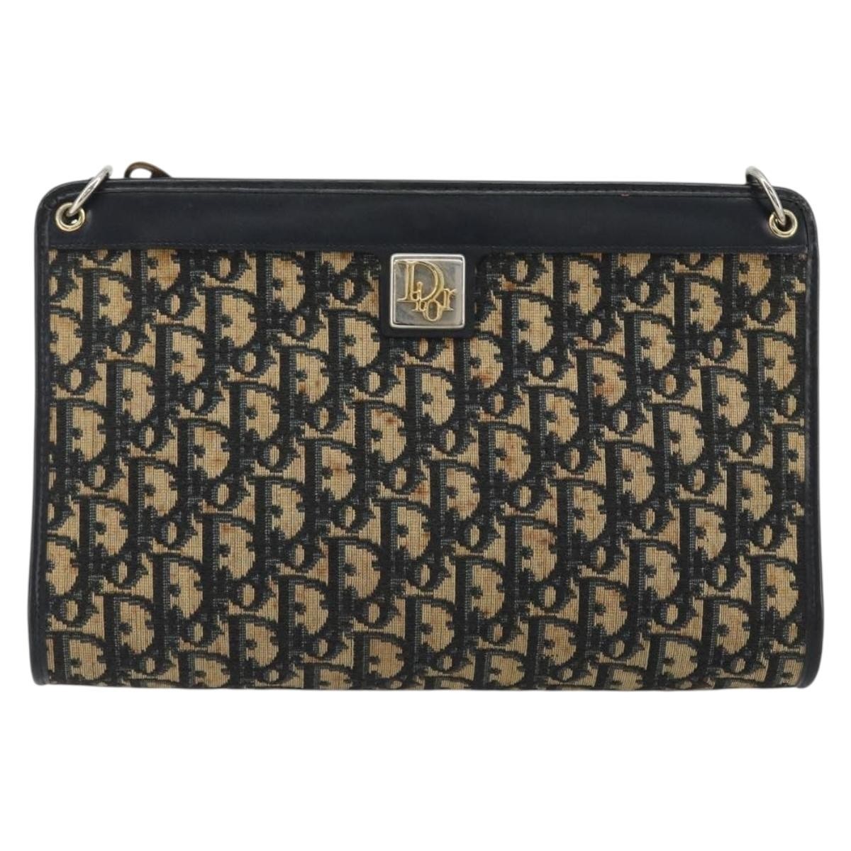 Christian Dior Vintage Trotter Canvas Navy Canvas Shoulder Bag Bag (Pre-Owned)