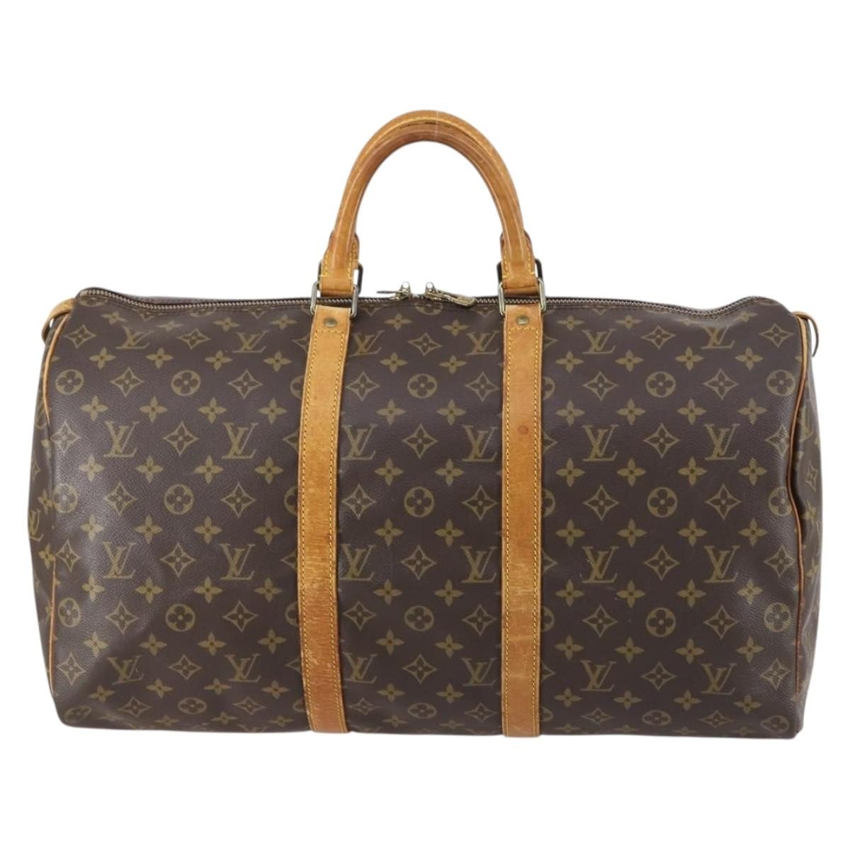 Louis Vuitton Keepall Monogram Canvas Brown Canvas Travel Bag Bag (Pre-Owned)
