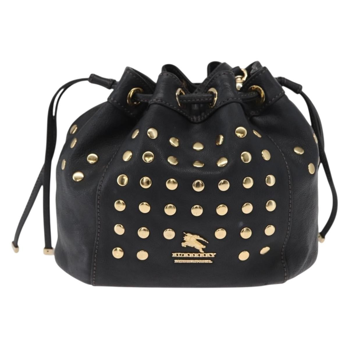 Burberry Blue Label Leather Black Leather Shoulder Bag Bag (Pre-Owned)