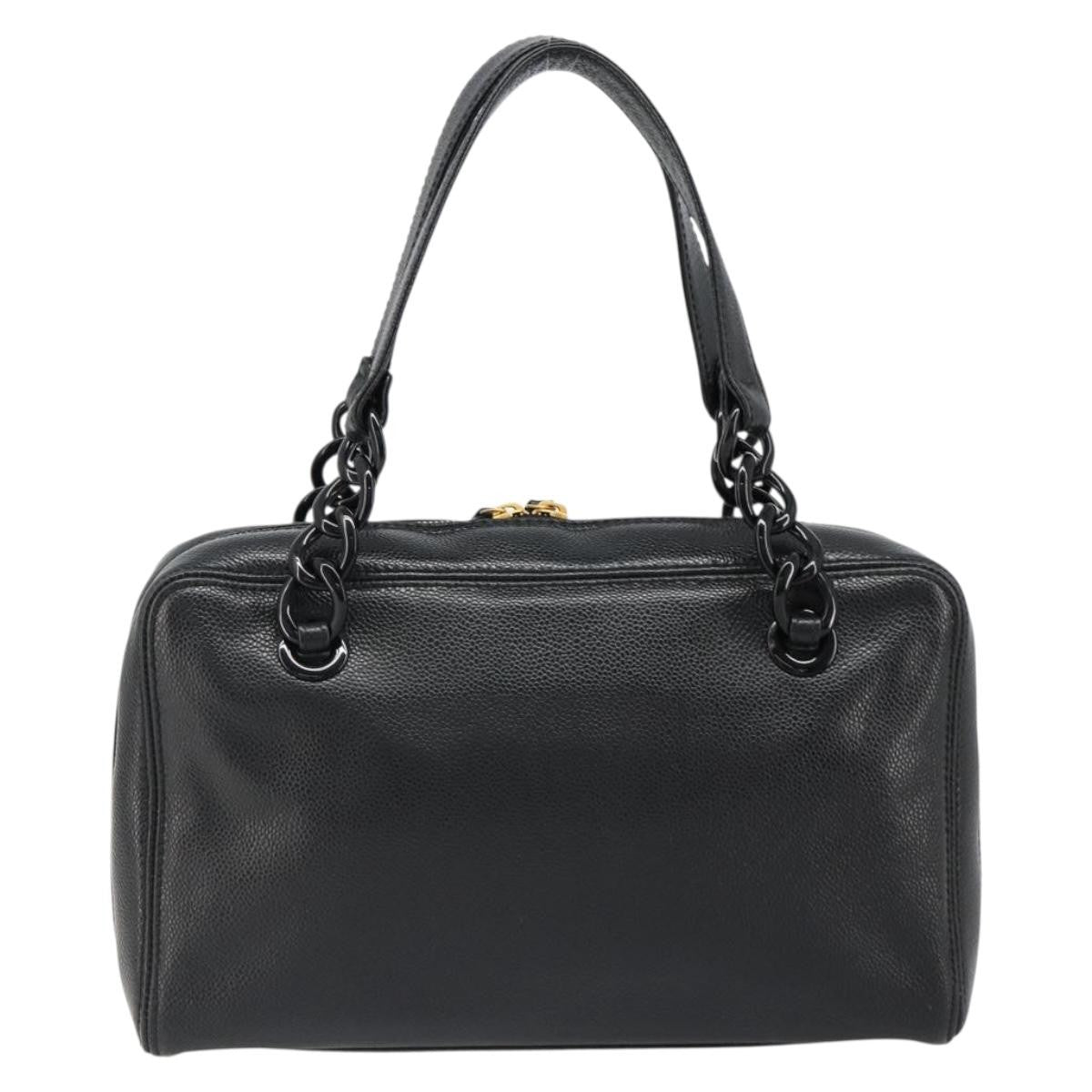 Chanel Coco Mark Leather Black Leather Shoulder Bag Bag (Pre-Owned)