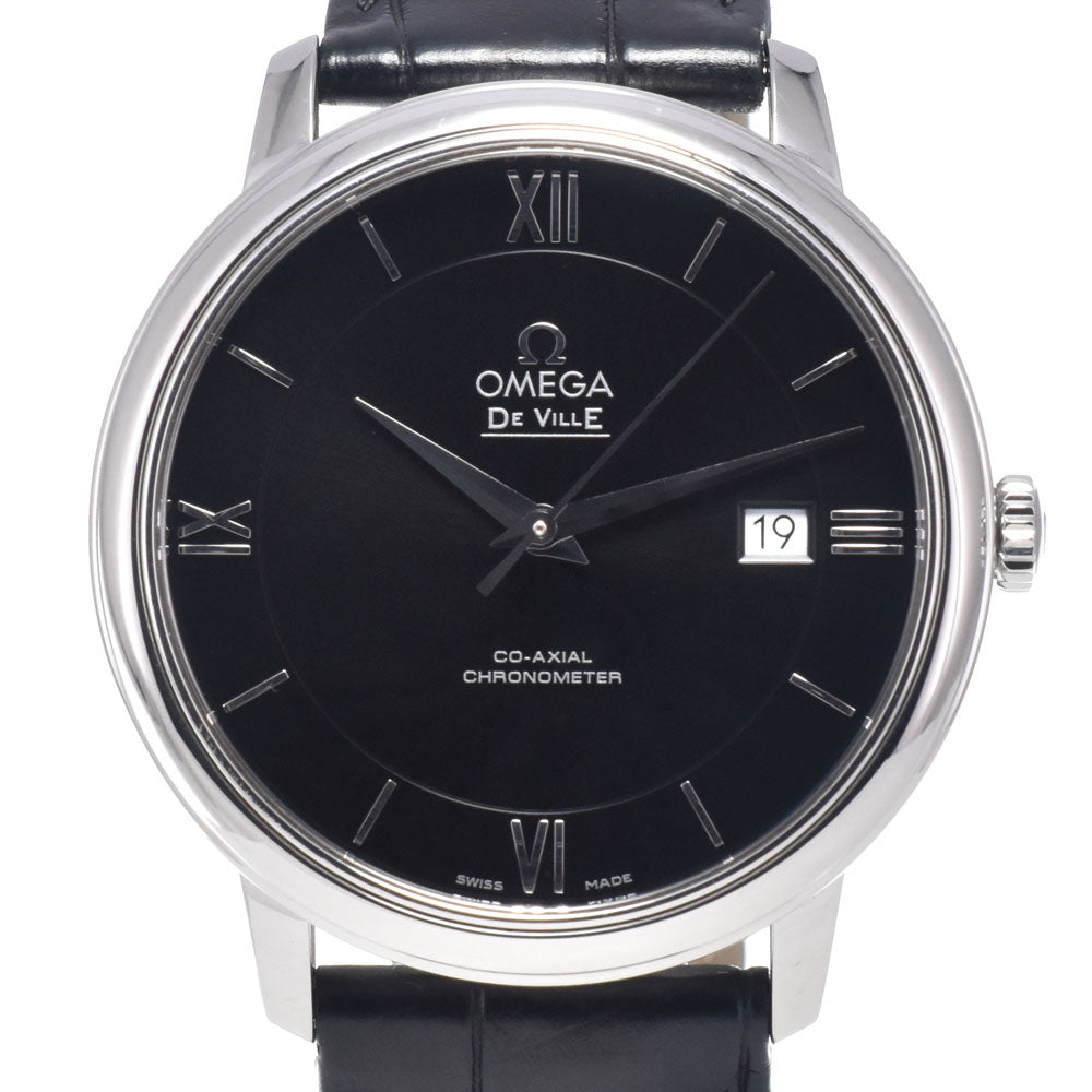Omega De Ville Prestige Co-Axial Chronometer Automatic Stainless Steel And Alligator Watch (Pre-Owned)