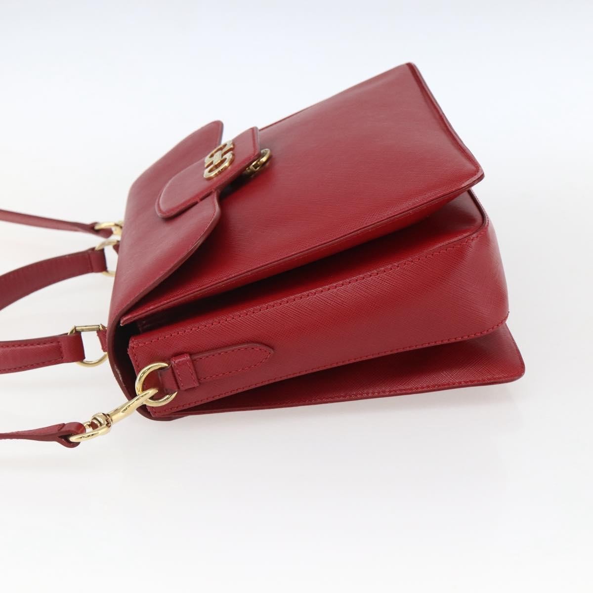 Salvatore Ferragamo Gancini Leather Red Leather Handbag (Pre-Owned)