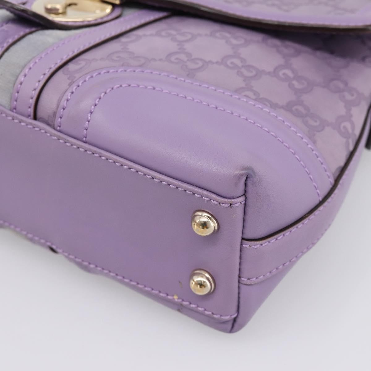 Gucci Web Flap Guccissima Purple Leather Shoulder Bag Bag (Pre-Owned)