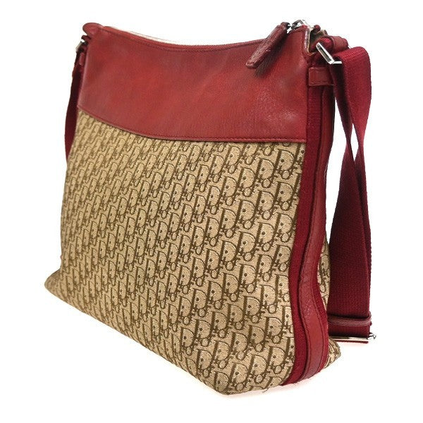 Christian Dior Vintage Street Chic Messenger Diorissimo Canvas And Leather Brown Canvas Shoulder Bag Bag (Pre-Owned)