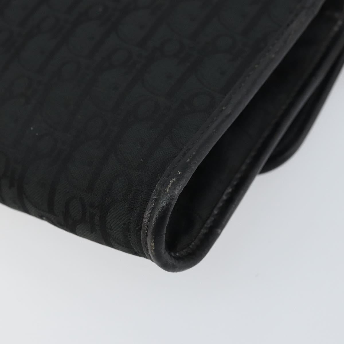 Christian Dior Vintage Chain Flap Diorissimo Canvas Black Canvas Shoulder Bag Bag (Pre-Owned)